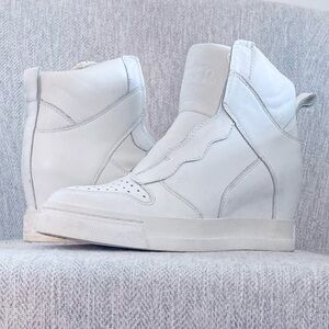 ASH Women's White Platform Heel Sneakers